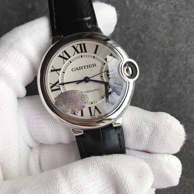v6厂卡地亚蓝气球36mm 白壳皮带款 进口机械机芯(图4)
